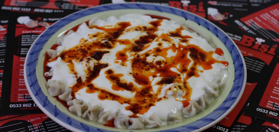 Mantı are little dumplings servd with yoghurt sauce